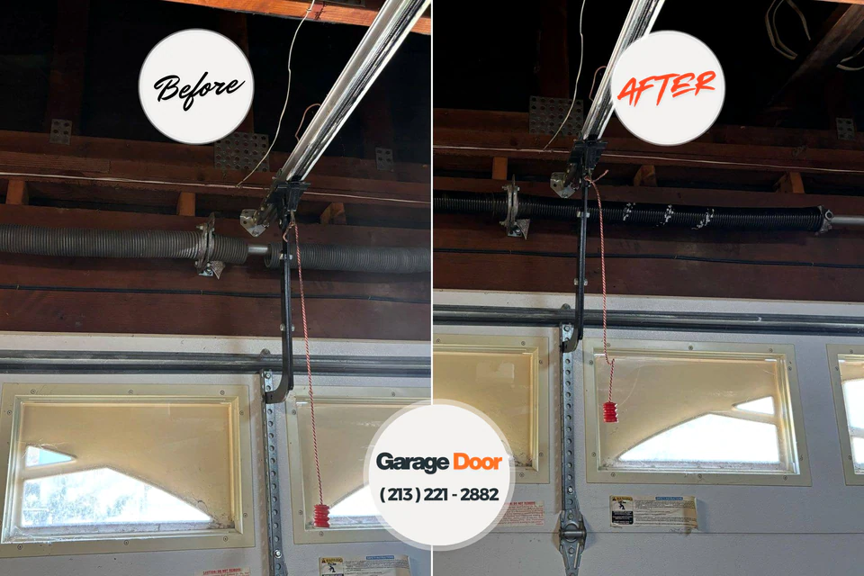 Before and after: garage door repair Westmont, NJ